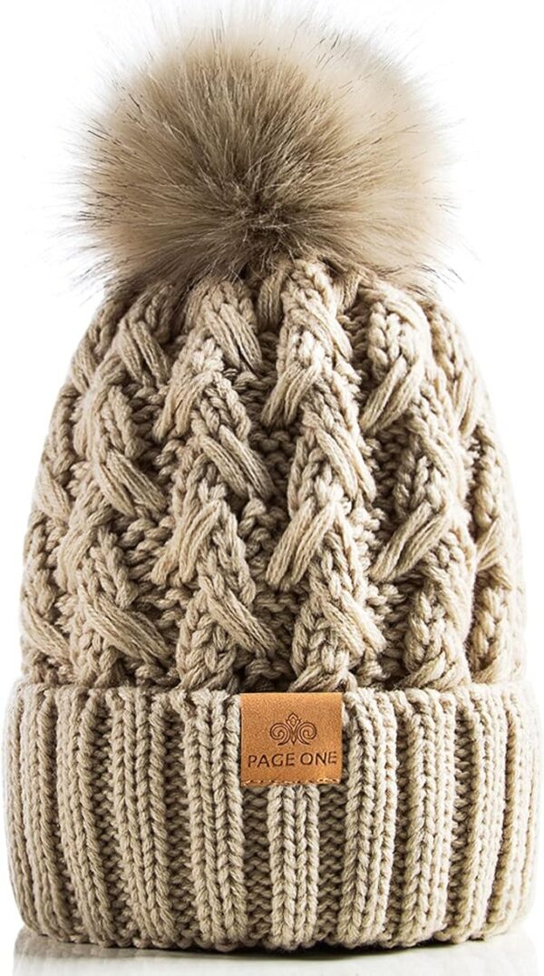Womens Winter Ribbed Beanie Crossed Cap